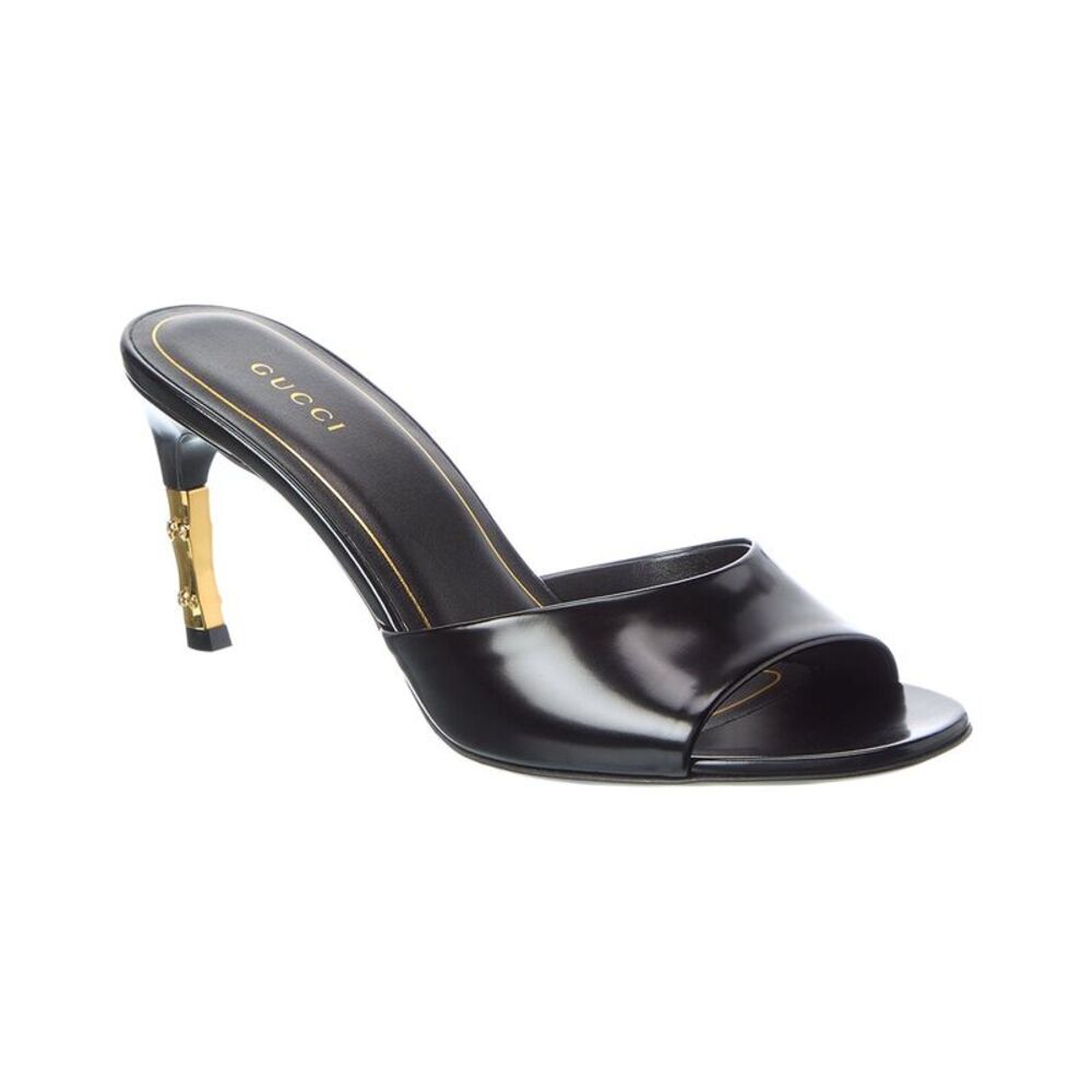 Gucci Castello Leather Sandal, Black